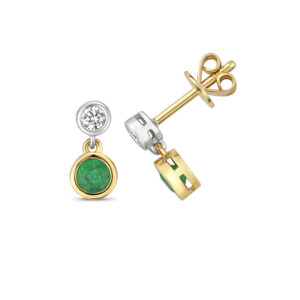 Diamond & Emerald Earring Drops in 9K