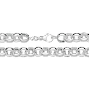Silver Hallow Belcher Chain 12mm