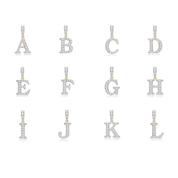 9ct Yellow Gold CZ Initial Pendant A-Z - Image 5