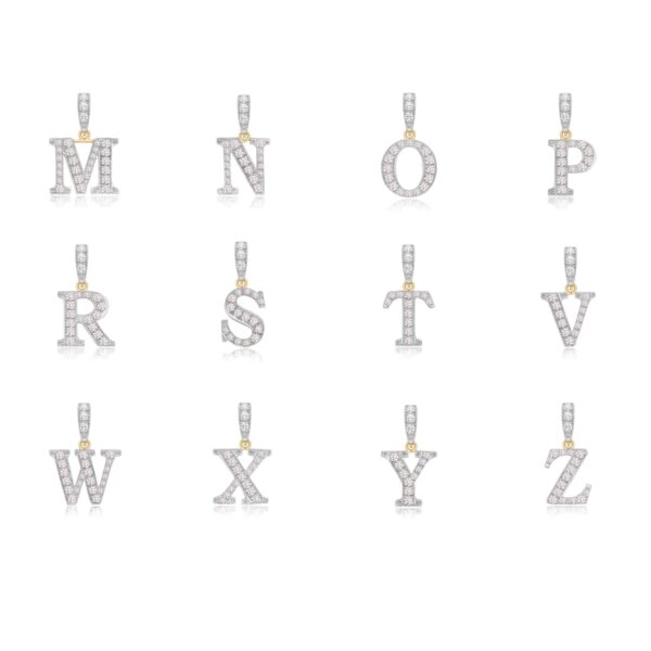 9ct Yellow Gold CZ Initial Pendant A-Z - Image 6