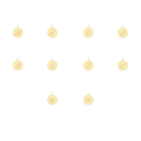 9ct Yellow Gold Round Initial Pendant - Image 6