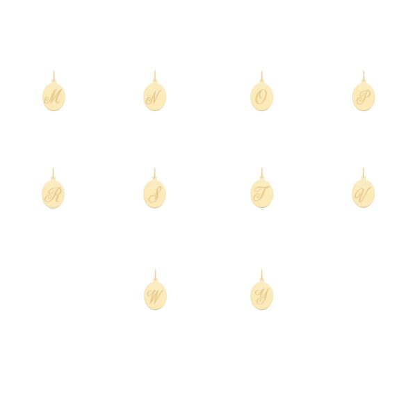 9ct Yellow Gold Oval Initial Pendant - Image 6