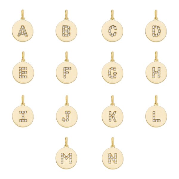 9ct Yellow Gold CZ Round Initial Pendant A-Z - Image 5