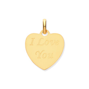9ct Yellow Gold Engraved Heart Pendant