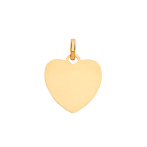 9ct Yellow Gold Heart Plain Pendant