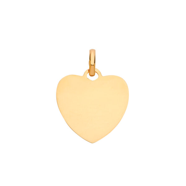 9ct Yellow Gold Heart Plain Pendant