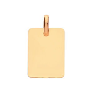 9ct Yellow Gold Rectangular Plain Pendant