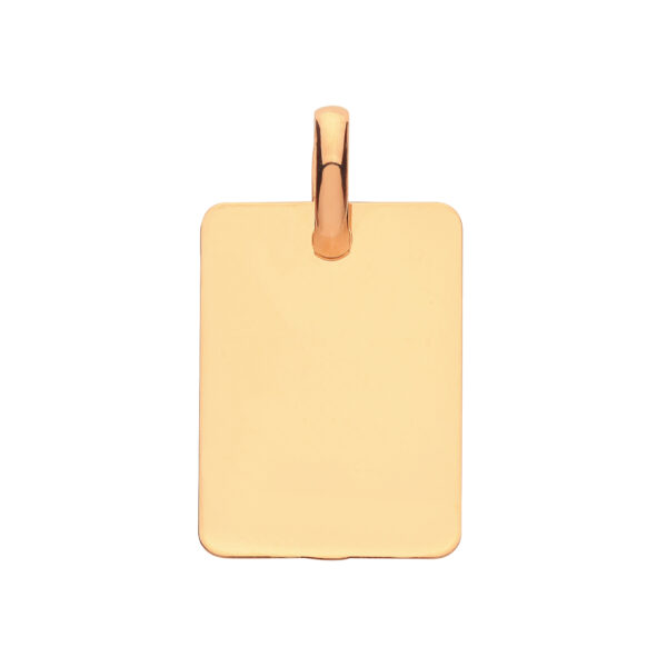 9ct Yellow Gold Rectangular Plain Pendant