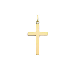 9ct Yellow Gold Semi Solid Cross Pendant