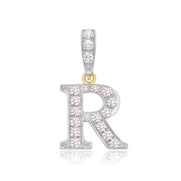 9ct Yellow Gold CZ Initial Pendant A-Z - Image 2