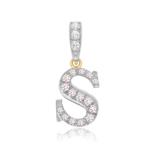 9ct Yellow Gold CZ Initial Pendant A-Z