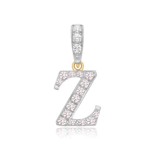 9ct Yellow Gold CZ Initial Pendant A-Z - Image 3