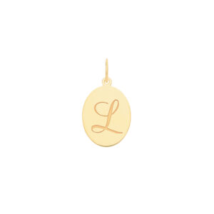 9ct Yellow Gold Oval Initial Pendant