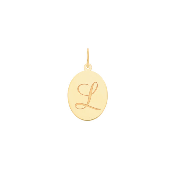 9ct Yellow Gold Oval Initial Pendant