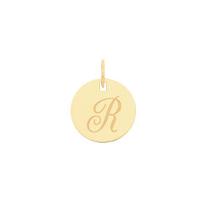 9ct Yellow Gold Round Initial Pendant